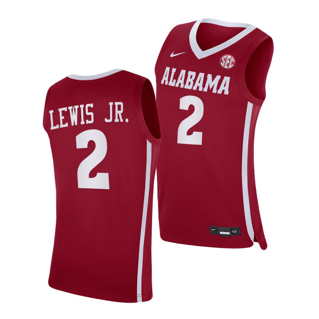 Men's Alabama Crimson Tide Kira Lewis Jr. #2 Replica Crimson NCAA College Basketball Jersey